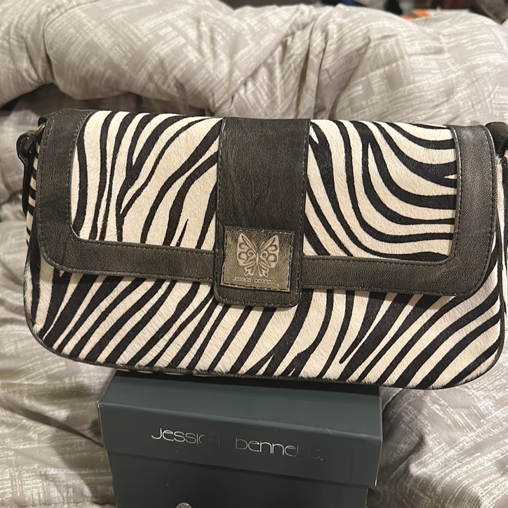Jessica Bennett animal hair brown/milk handbag NWT.